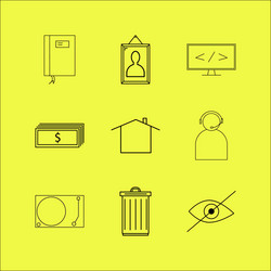 Web linear icon set simple outline icons vector