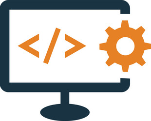 code html management icon simple editable graphics vector image