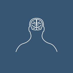Human brain linear icon Royalty Free Vector Image