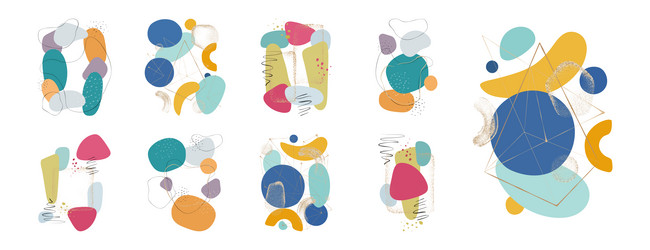 liquid shapes blobs and brushes frame design vector image