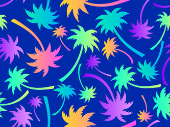 palm trees seamless pattern colorful gradient vector image
