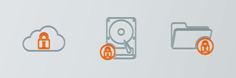 set line folder and lock cloud computing hard vector image