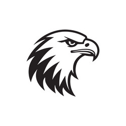 Eagle or hawk mascot logo silhouette Royalty Free Vector