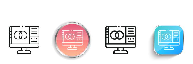 drawing icon thin linear regular and button style vector image