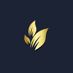 Leaf organic eco gold logo vector