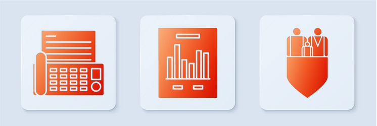 set document with graph chart fax machine vector image