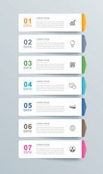 7 data infographics tab paper index template vector image