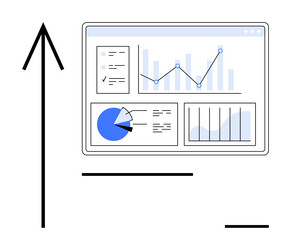 data analysis dashboard with charts and graphs vector image