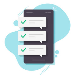 Message bubble notifications with check marks vector