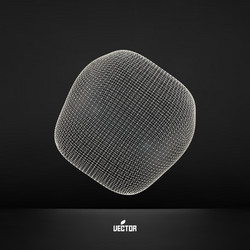perspective wireframe object connection structure vector image