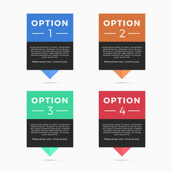 Pointers labels graphics four color vector