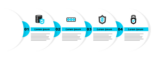 Set line lock and check mark shield with dollar vector