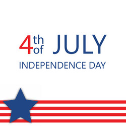 4th july independence day greeting card with flag vector