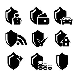 A set of icons protection and security vector