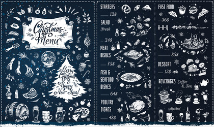 Chalkboard Christmas Menu vector