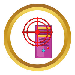 Computer system unit and red target icon Vector Image