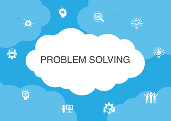 problem solving infographic cloud design template vector