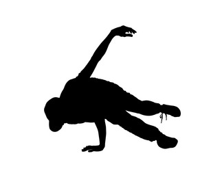 break dance boy silhouette vector