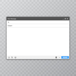 email message blank window e-mail template vector image