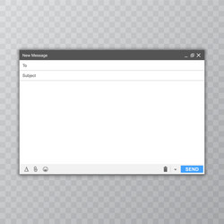 email message blank window e-mail template vector