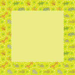 frame with seamless pattern of funny animals vector image