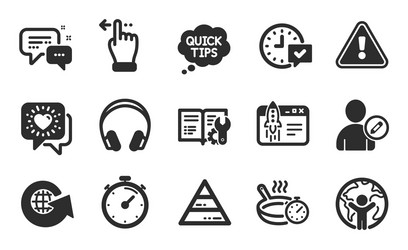 Select alarm world globe and pyramid chart icons vector