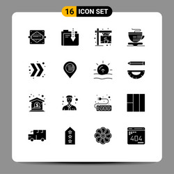 Pictograph set 16 simple solid glyphs vector