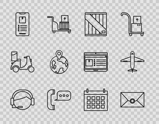 set line support operator in touch envelope vector image