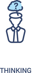Thought concept 2 colored icon simple line Vector Image