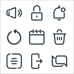 user interface line icons linear set quality vector image