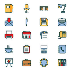 Bundle business set icons vector