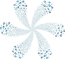 refresh curl abstract flower vector image