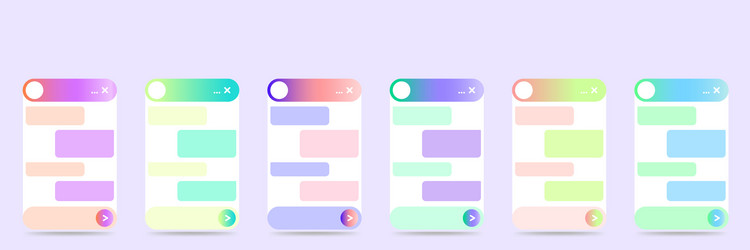 Set of chatbot dialog window interfaces vector