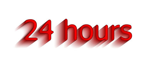 24 hours surround the phrase in text figure vector