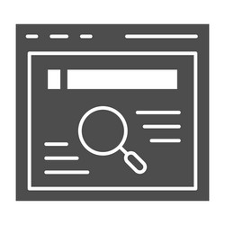 Browser search solid icon web vector