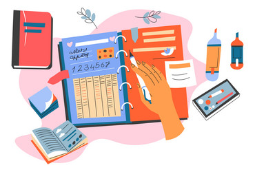 organizer or planner diary notebook writing Vector Image