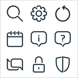 user interface line icons linear set quality vector image