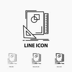 design layout page sketch sketching icon in thin vector image