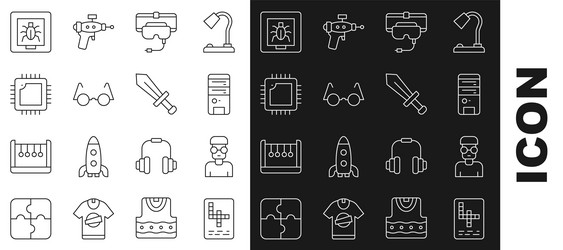 set line crossword nerd geek computer virtual vector image