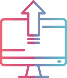 upload line gradient design vector image