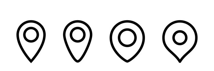 map pointer icon in line location pin vector image