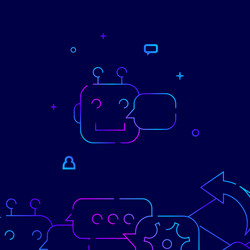 robot chat bot gradient line icon vector image