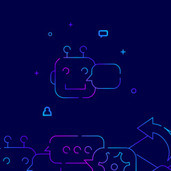 Robot chat bot gradient line icon vector