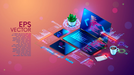 software development concept programming vector image