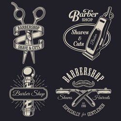 Vintage Barbershop Collection Vector Image