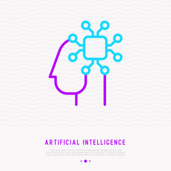 artificial intelligence thin line icon vector image