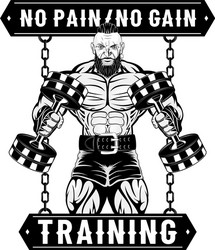 Viking Bodybuilder Strength Vector Image