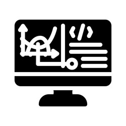 Programming software data science glyph icon vector