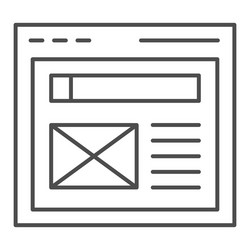 browser thin line icon website window vector image