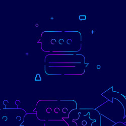 chatting chat message speech gradient line icon vector image